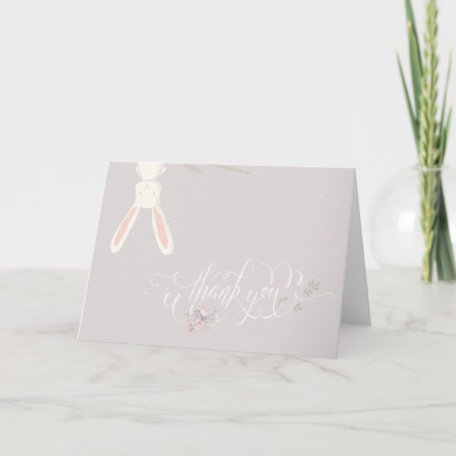 Petit Baby shower Rabbit Merci Note II (Devant)