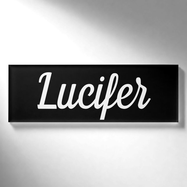 Petit badge nominatif magnétique rectangulaire de (Devant)