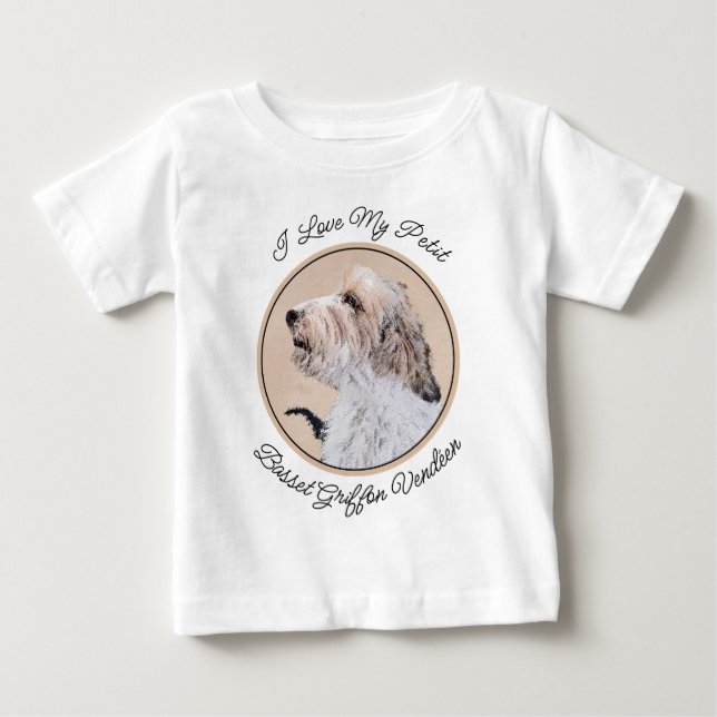Petit Basset Griffon Vendéen Painting - Dog Art Baby T-Shirt (Front)