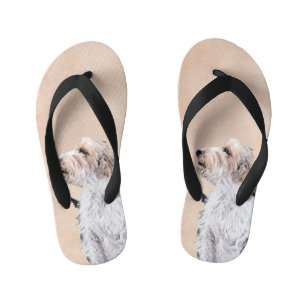 Petit Basset Griffon Vendéen Painting - Dog Art Kid's Flip Flops