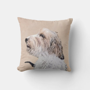 Petit Basset Griffon Vendéen Painting - Dog Art Throw Pillow