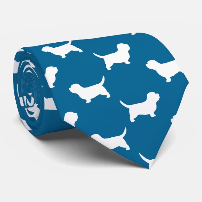 Petit Basset Griffon Vendeen PBGV Silhouettes Tie (Rolled)