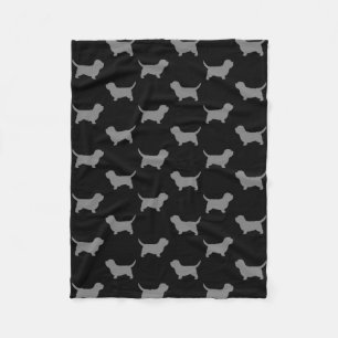Petit Basset Griffon Vendeen Silhouettes Pattern Fleece Blanket