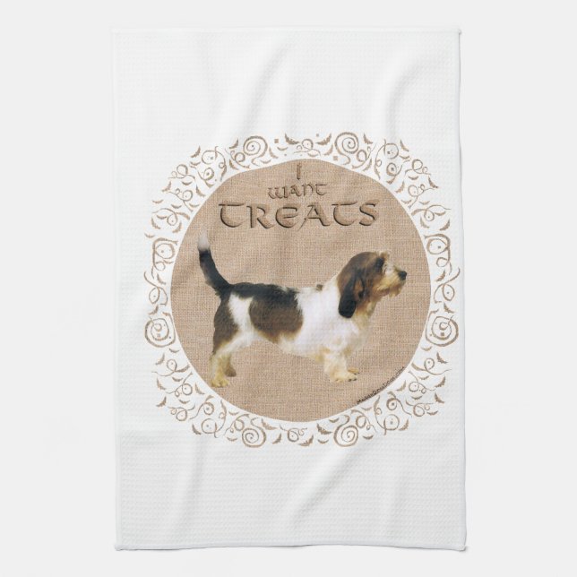 Petit Basset Griffon Vendeen Treats Kitchen Towel (Vertical)