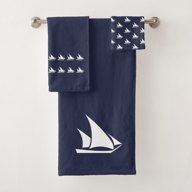 Petit bateau à voile Bain Océan Bleu & blanc (En situation)