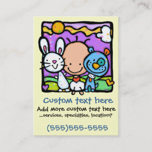 Petit bébé et sa petite carte d'Animal-Childcare