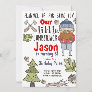 Petit Boy Lumberjack Invitation Anniversaire