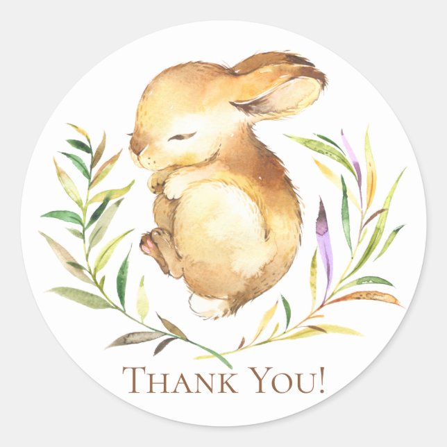 Petit Bunny Baby shower Merci Favoriser Sticker (Devant)