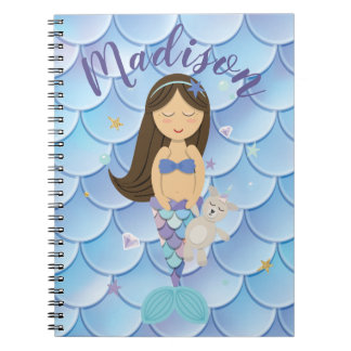 Petit carnet de sirène de brune faite sur commande