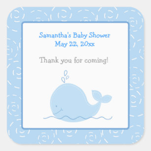 Petit CARRÉ de baleine Bleue Favoriser Sticker