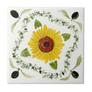 Petit carreau en céramique "Tournesol"