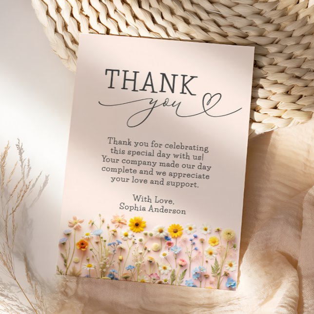 Petit Carte de remerciements d'anniversaire Fleur  (Créateur téléchargé)