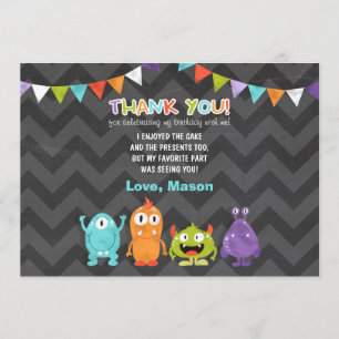 Petit carte de remerciements de monstre