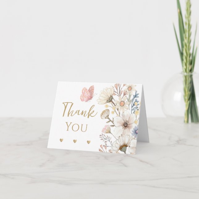 Petit Carte de remerciements Fleur sauvage (Devant)
