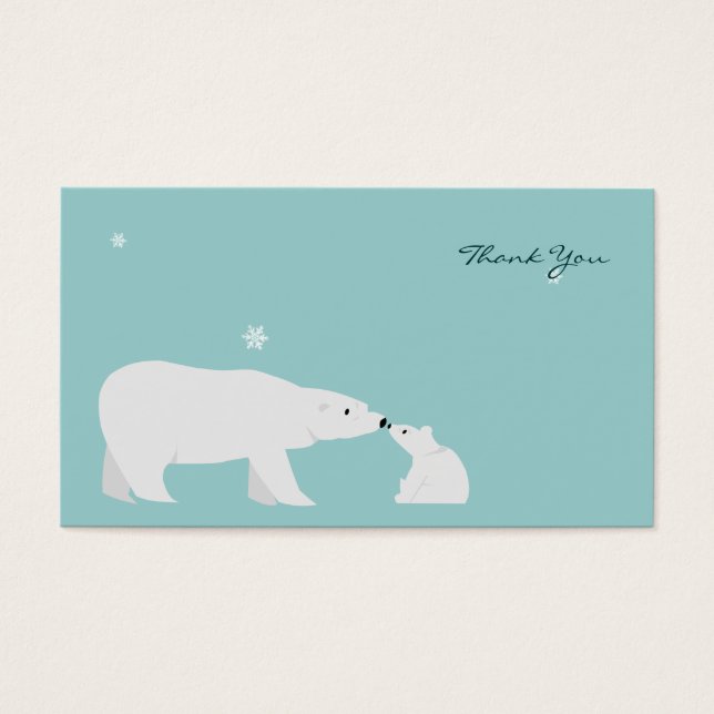Petit Carte de remerciements : Ours Polaire (Devant)