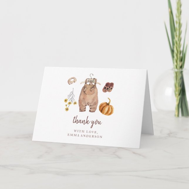Petit Carte de remerciements pliable citrouille (Devant)