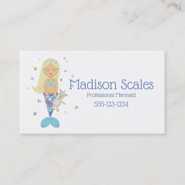 Petit carte de visite blond fait sur commande de (Devant)