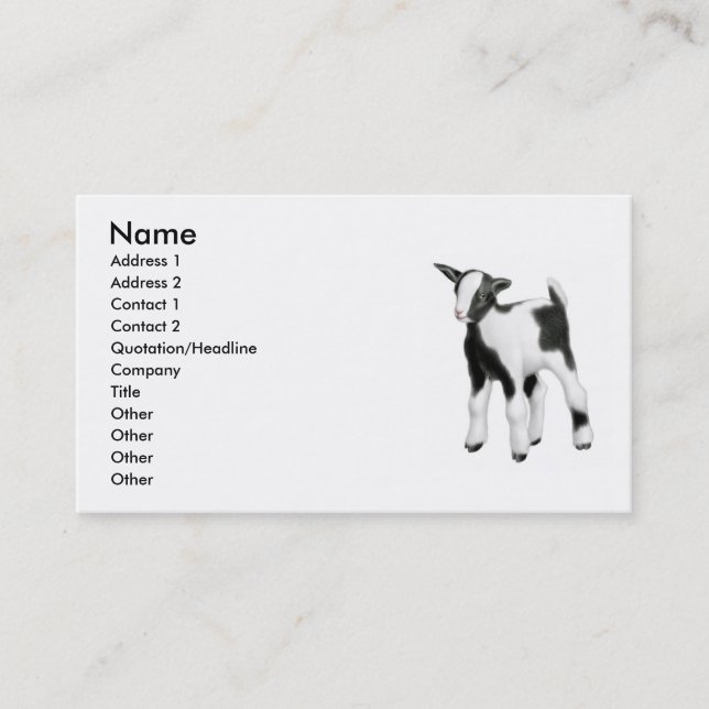 Petit carte de visite de chèvre de bébé (Devant)