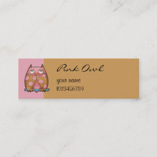 Petit Carte de visite rose Chouette