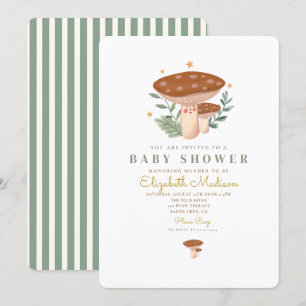 Petit champignon Aquarelle Baby shower Invitation