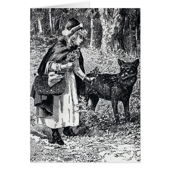 Petit chapeau rouge caressant Wolf à Woods (Devant)