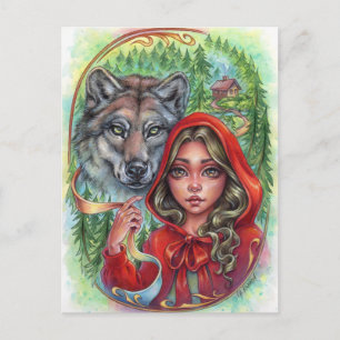 Petit Chaperon Rouge Carte Postale Conte de Fées L