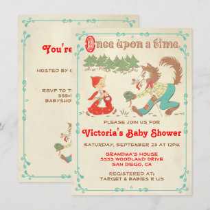 Petit chaperon rouge Hood Baby Douche Invitations