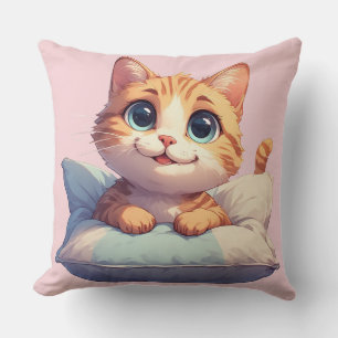 Petit Chat Sur Coussin Pour Décoration Maison Amat