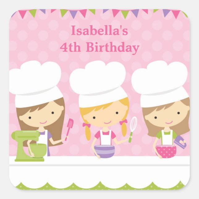 Petit Chef Cuisinier Stickers Anniversaire (Devant)