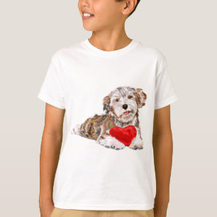 Petit chien avec coeur T-shirt cadeau pour animal 