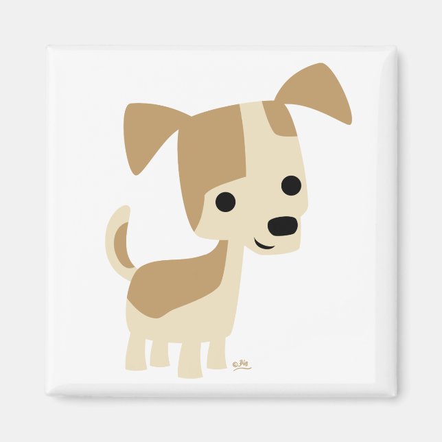 Petit chien curieux aimant de dessin animé (Devant)
