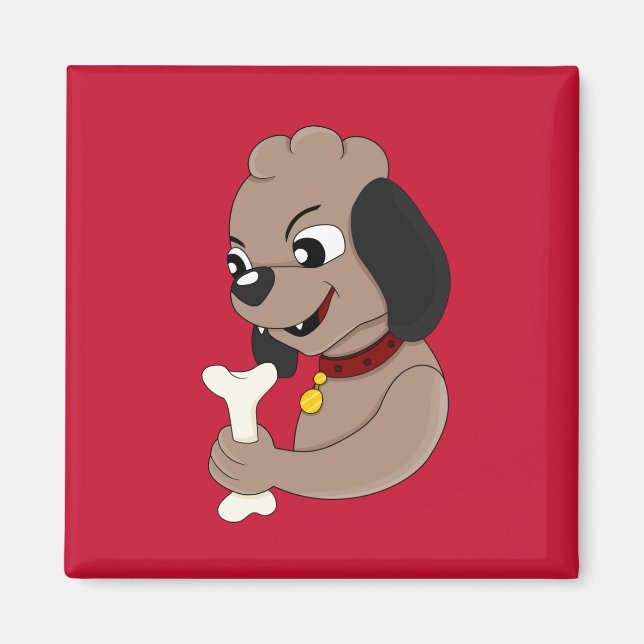 Petit chien de chiot dessin animé aimant (Devant)