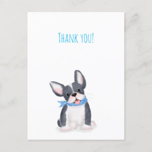 Petit chiot français bulldog merci carte postale