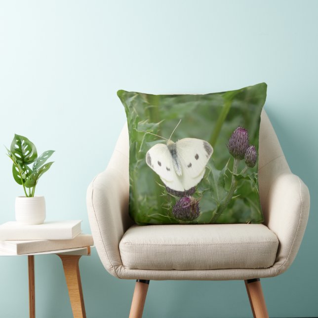 Petit Chou Papillon blanc Lancer oreiller (Chaise)