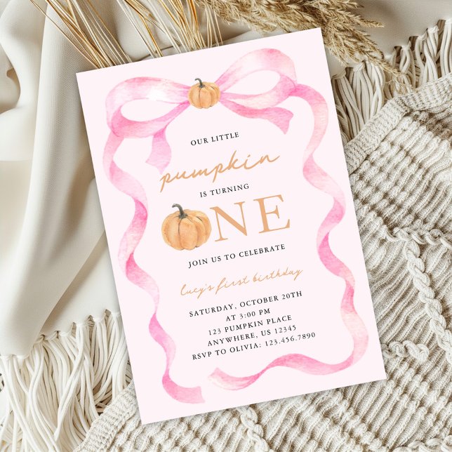 Petit Citrouille 1er anniversaire Invitation (Créateur téléchargé)