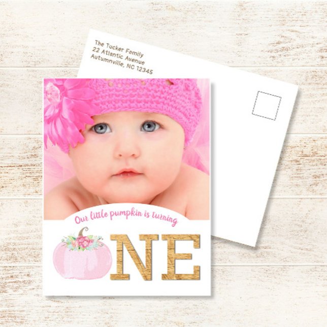 Petit Citrouille 1er anniversaire Invitation fille (Créateur téléchargé)