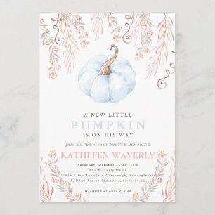 Petit Citrouille Baby shower d'automne Invitation 