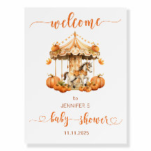 Petit citrouille Fall Carousel baby shower bienven