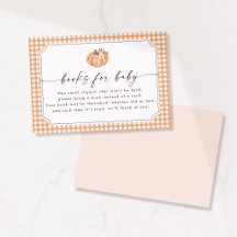 Petit Citrouille Gingham Livres pour Bébé Carte