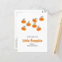 Petit Citrouille Invitation à la fête du 1er anniv