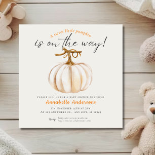 Petit Citrouille invitation de baby shower aquarel