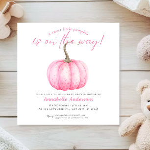 Petit Citrouille invitation de baby shower aquarel