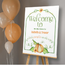 Petit Citrouille sur le chemin Baby shower Affiche