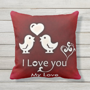 Petit coussin mignon personnalisable de perruches