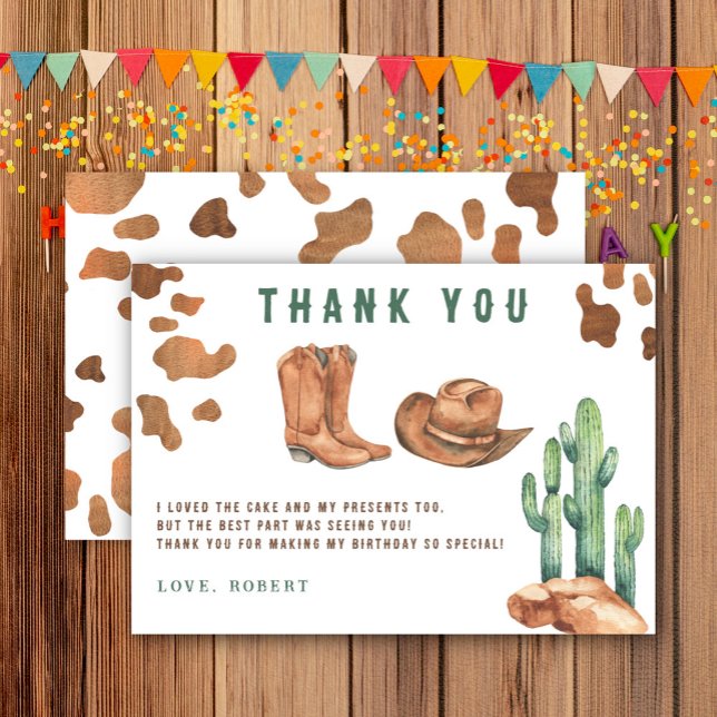 Petit cow-boy Joyeux anniversaire Merci (Créateur téléchargé)