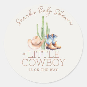 Petit Cowboy Douche ronde Sticker