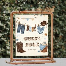 Petit cowboy poster du livre d'or