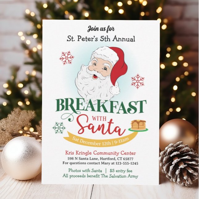 Petit déjeuner avec Père Noël Christmas Invitation (Créateur téléchargé)