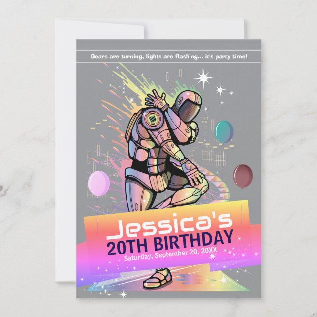 Petit Déjeuner Bot Anniversaire Fête Invitation (Devant)