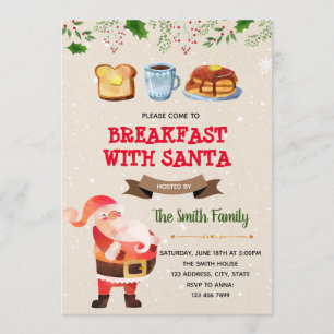 Petit déjeuner de Noël avec invitation Père Noël